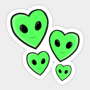 Alien Hearts Sticker